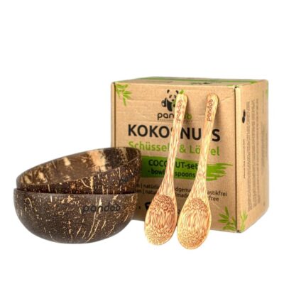 Pandoo - Pack de 2 Bowls de Coco + 2 Cucharas