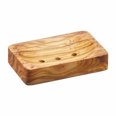 Jabonera de Madera de Olivo Natural Rectangular