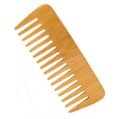 Peine de Madera con Dientes Anchos para el Pelo Rizado