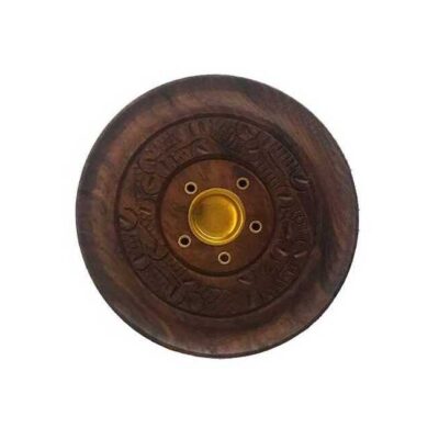quemador de madera circular de incienso