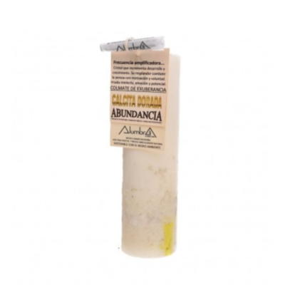 Vela Artesanal con Calcita Dorada para Abundancia