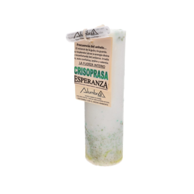 Vela Artesanal con Crisoprasa para Esperanza