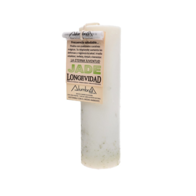Vela Artesanal con Jade para Longevidad