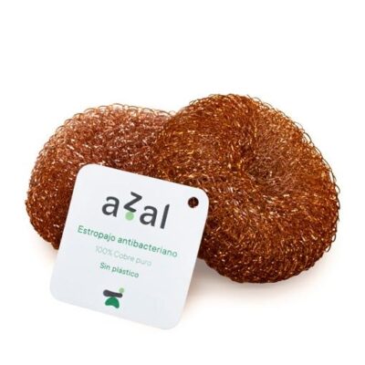 Estropajo de cobre puro antibacteriano | Pack de 2 unidades