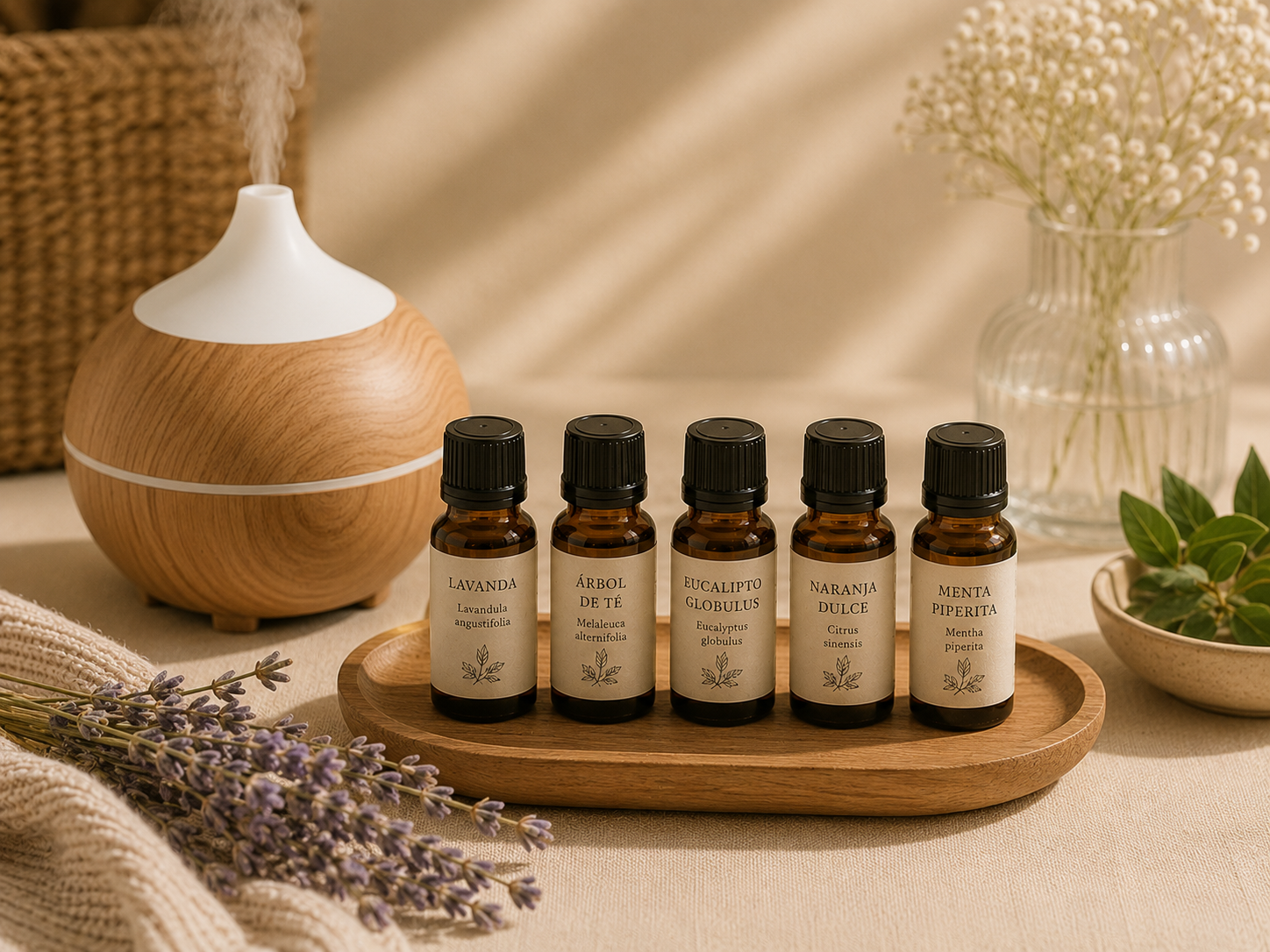 Aceites esenciales puros para aromaterapia y cosmética natural