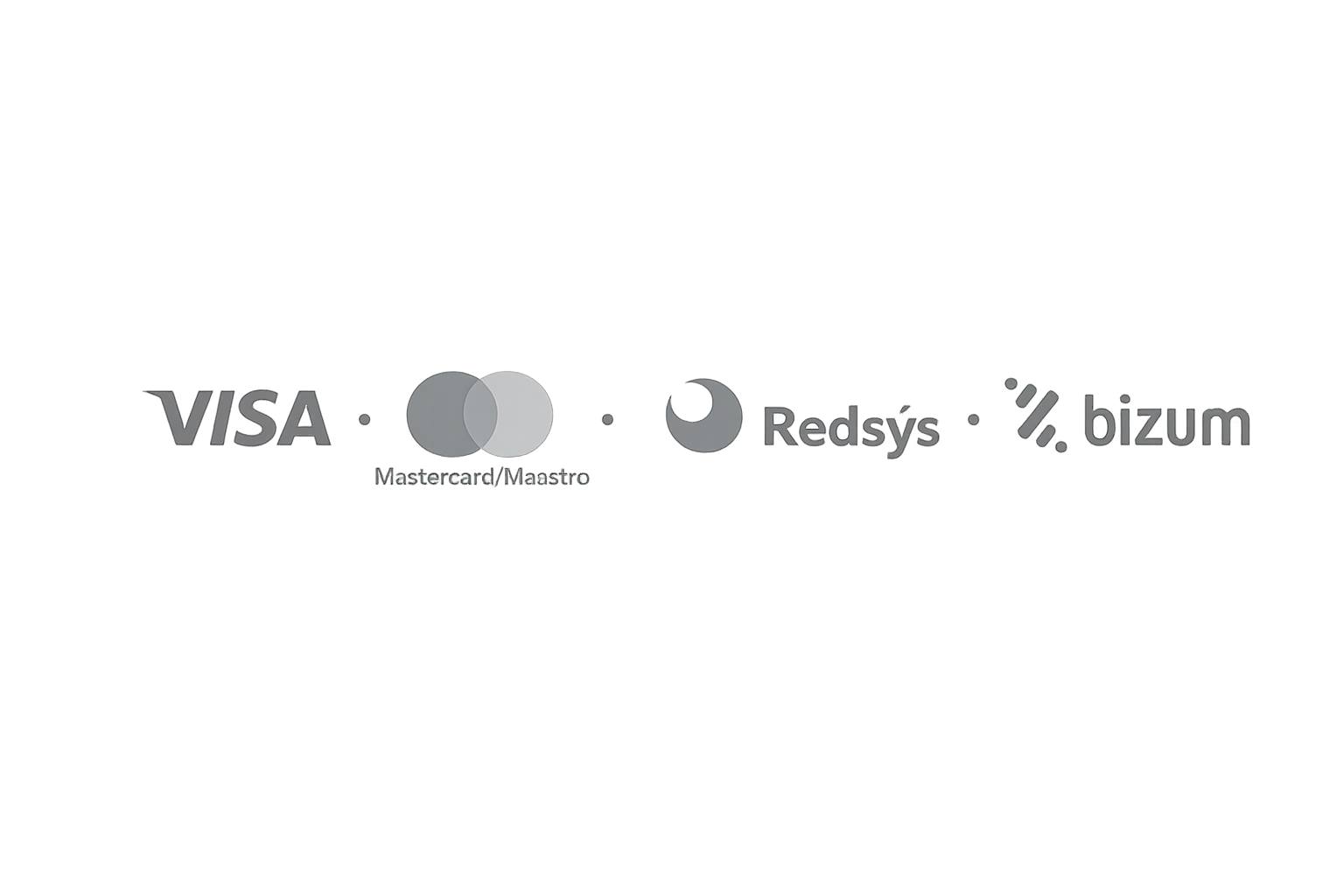 Pago seguro mediante Visa, Redsys y Bizum